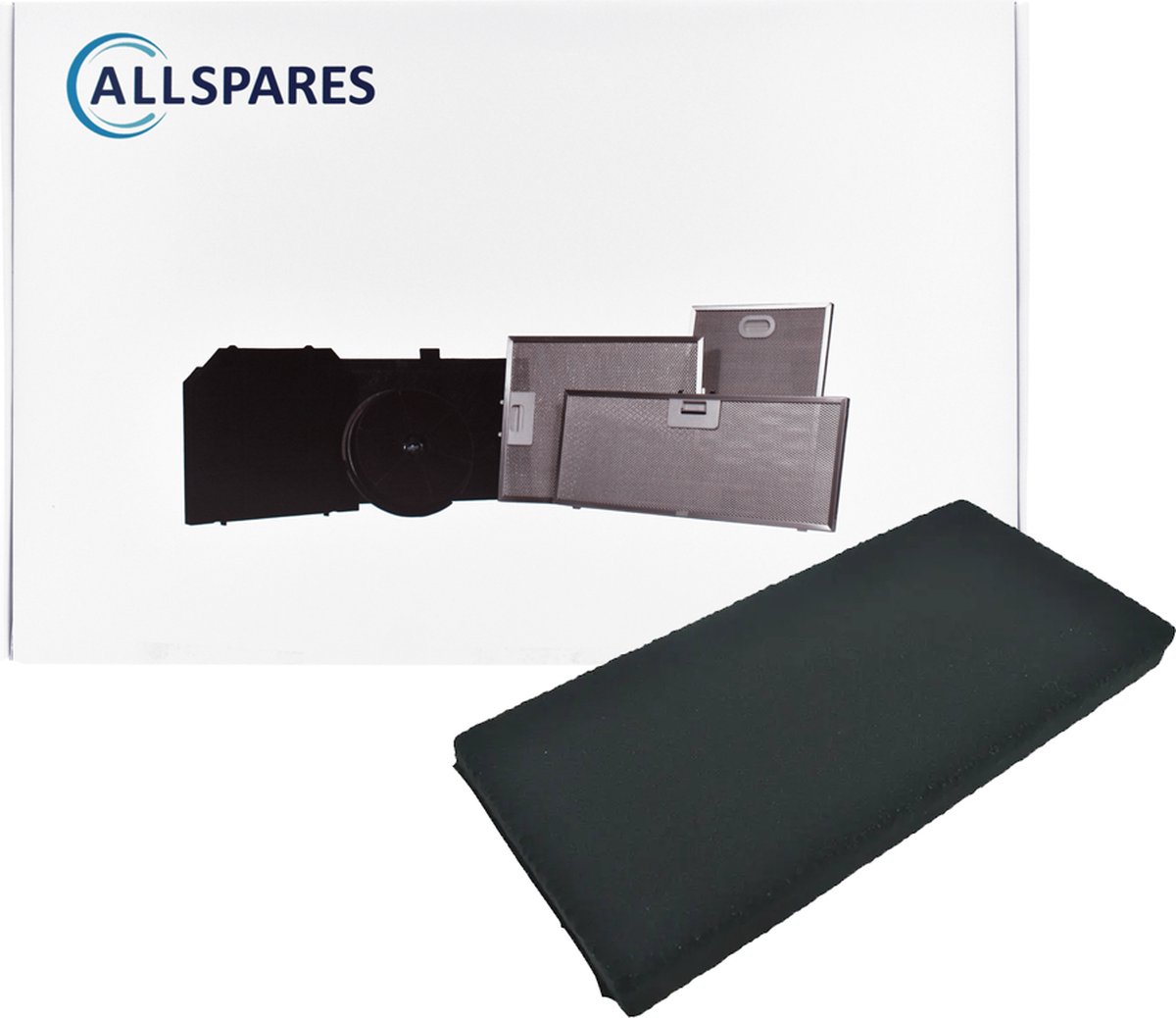 AllSpares Koolstoffilter voor Afzuigkappen geschikt voor Novy Monoblock 563-80047 - 680400 (320x160x30mm)