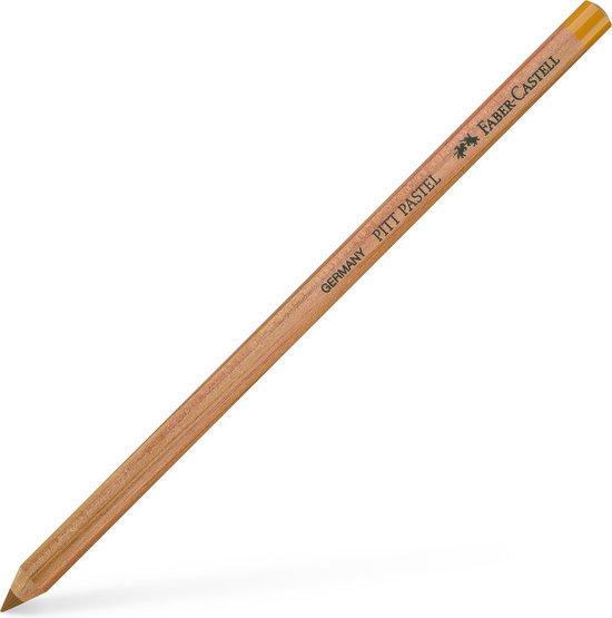 Faber-Castell Pitt Pastel potlood, okerbruin, met tekst GERMANY PITT PASTEL FABER-CASTELL.