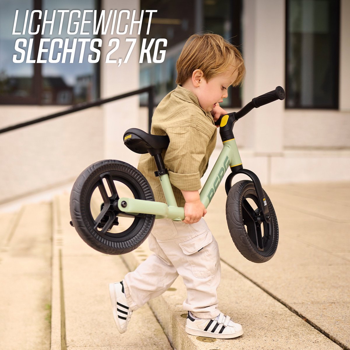BERG MOOV10 Loopfiets - 2+ jaar - 10 inch - Lichtgewicht - Anti-lek EVA Banden - Verstelbaar Stuur en Zadel - Groen — afbeelding 5