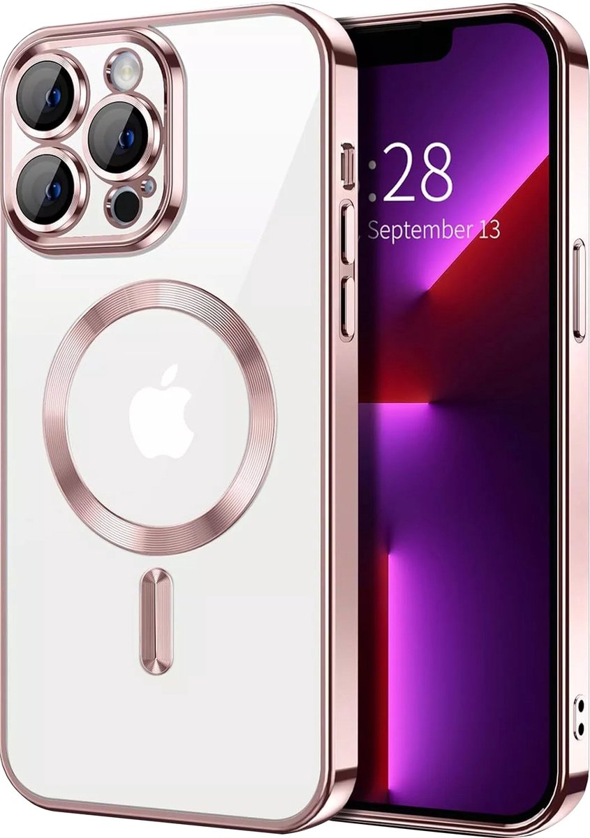 TG Techgrip - Hoesje Geschikt voor iPhone 15 Pro Magsafe Compatible Rose Goud - Back Cover Hoesje met ingebouwde 9H HD camera glas bescherming - Rose Goud Hoes Geschikt voor iPhone 15Pro