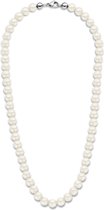 Frank 1967 7FN-0050 Collier Collier de perles Witte 8.4mm - 50cm - Fermoir Acier - Couleur argent