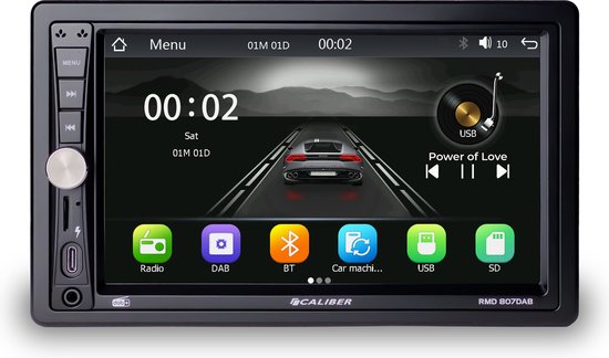 Caliber 2 DIN Autoradio - DAB+ - Autoradio met Bluetooth - Multimedia - 7" Touchscreen - 4 x 75 Watt - Wireless Android Autolink - Handsfree bellen - USB-C Oplader (RMD807DAB)