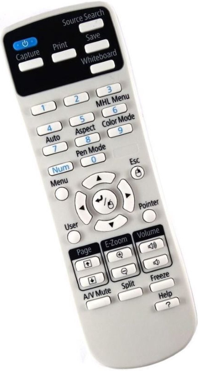 Afstandsbediening geschikt voor de EPSON H665C beamer, vervangt 1631364 / 163136400