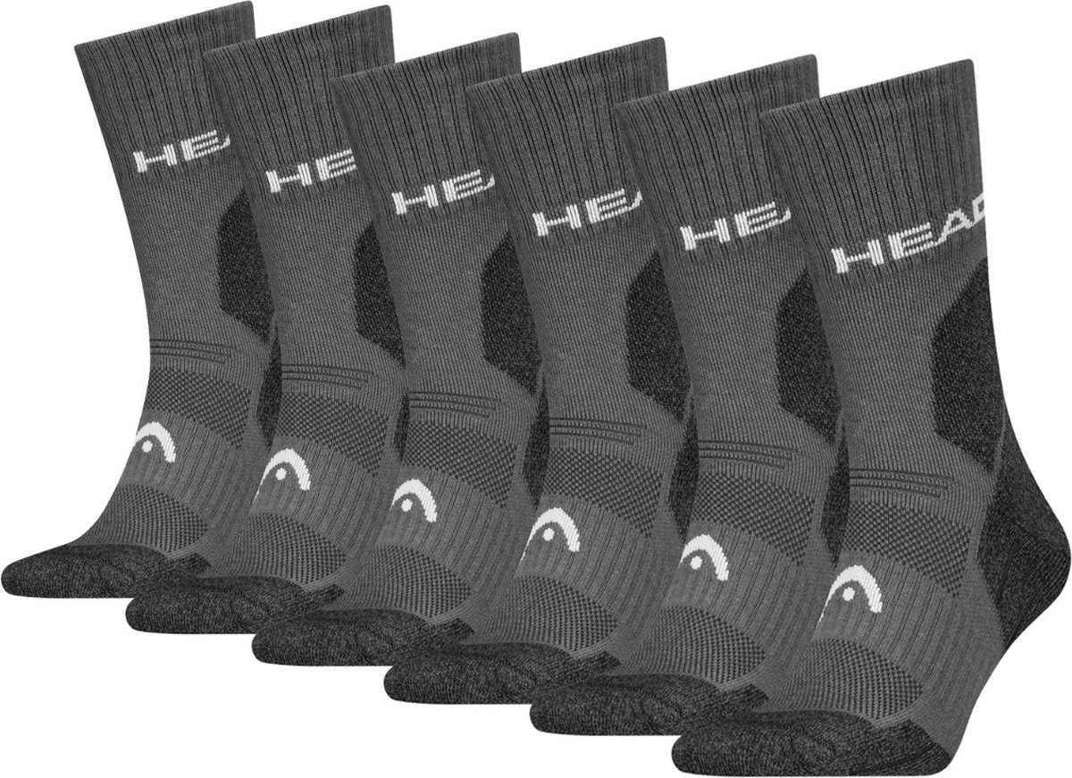 HEAD Wandelsokken All Climates Hiking Crew 6 paar Hoge Hiking Sokken Grijs