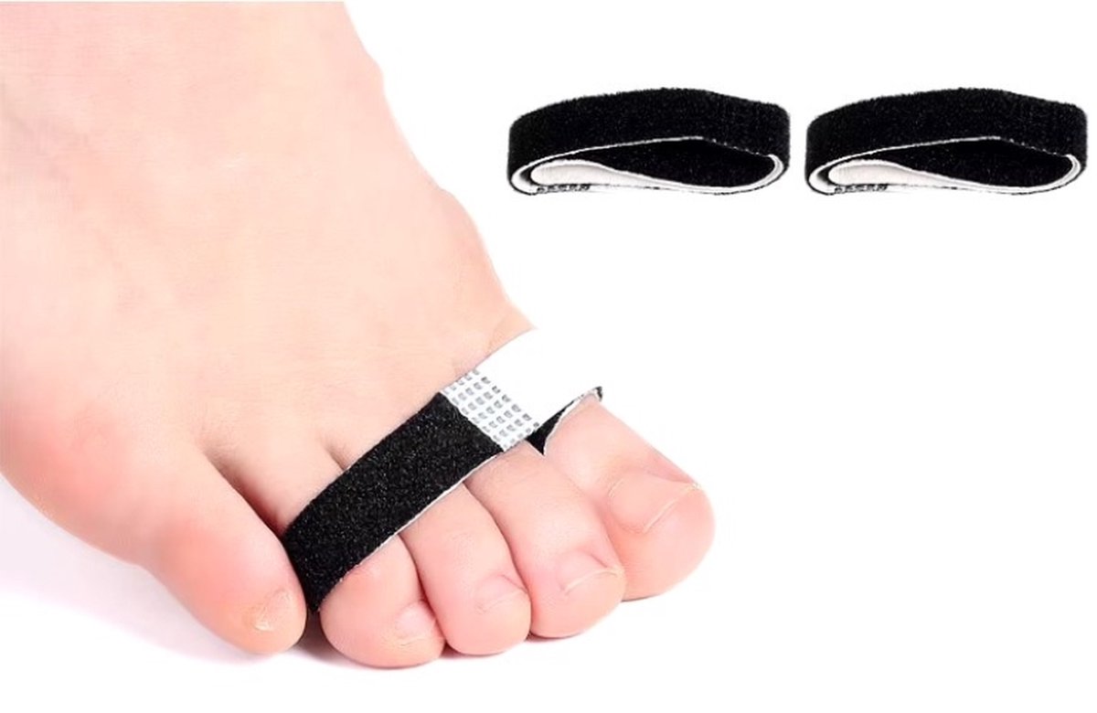 Goedkoopste Teenspalk - vinger spalk - toe spreader - Hallux Valgus - teenspreider - hamerteen - zwart groot 2 stuks