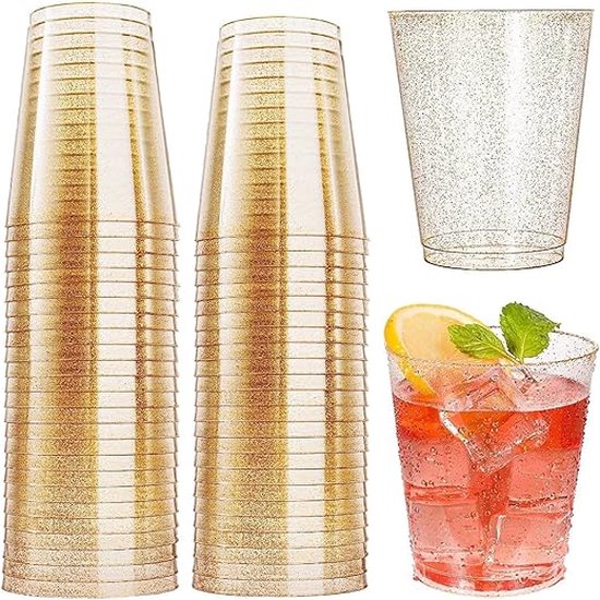 Signature Packaging - Wegwerp Plastic Party Cups met Deksels - 300ml - 50 Pack - Heavy Duty