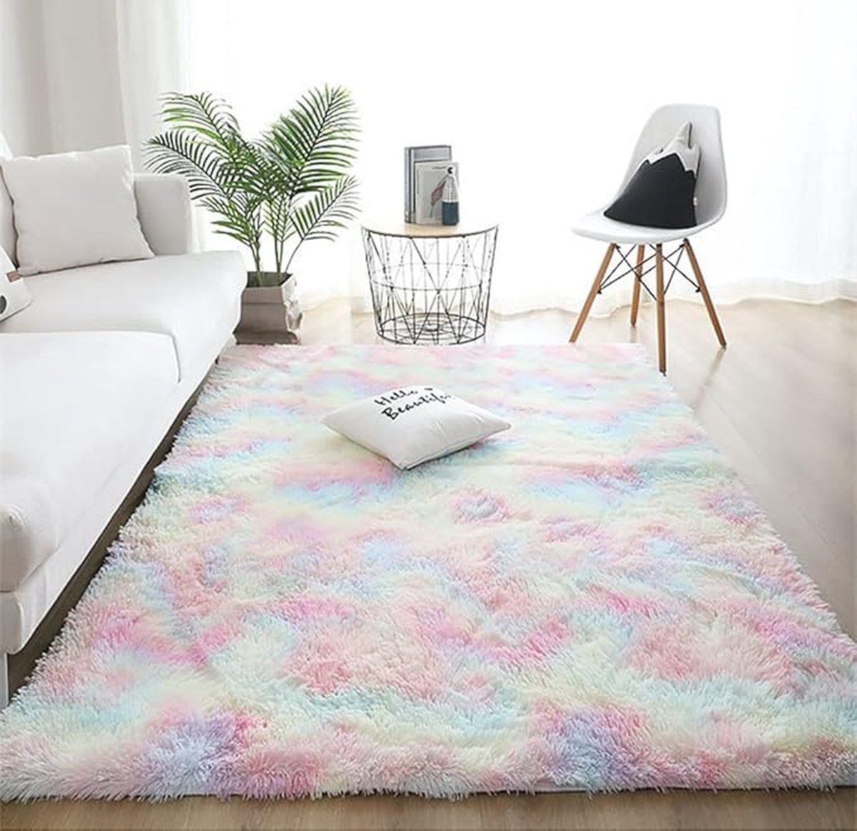 Famanu - Slaapkamertapijten, wasbaar tapijt, antislip laagpolig vloertapijt voor woonkamer, slaapkamer, keuken, kantoor 120 x 160 cm