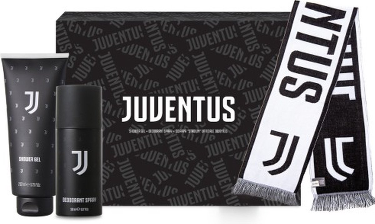 Juventus Giftset met 150ml DEO - Douchegel 200ml - Officiele Sjaal van Juventus