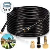 Tuyau d'égout de 20 mètres adapté aux nettoyeurs haute pression Kärcher K2, K3, K4, K5, K6, K7 et Winner - Set de nettoyage de tuyau avec 4 buses