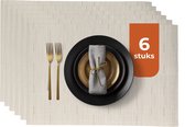 Castagnola PVC - Set de table en plastique - Dessous de verre hydrofuge - Dessous de verre - Napperons en plastique - 6 pièces - 45 x 30 cm - Beige