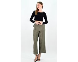 YesMooi - Wide Leg Culotte Broek - Khaki - 3XL (46) - Pantalon Dames Luchtige Broek