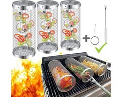 Bbq Grillmand (3 stuks) - Bbq grillrooster - bbq accessoires - Barbecue Grillrooster - Bbq gereedschap Bbq Grillmand (3 stuks) - Bbq grillrooster - bbq accessoires - Barbecue Grillrooster - Bbq gereedschap