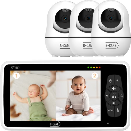 B-Care Star Supreme – Babyfoon Met 3 Camera’s – 5.0 Inch HD