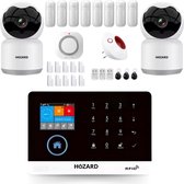 Hozard® Alarmsysteem | Met Sirene | Incl 2X HD Camera | Smart Home Beveiligingssysteem | Draadloze Sirene | Smoke Detector | Wifi Alarm | Deur/Raam Sensoren | Beweging SensorenIncl RFID Tags
