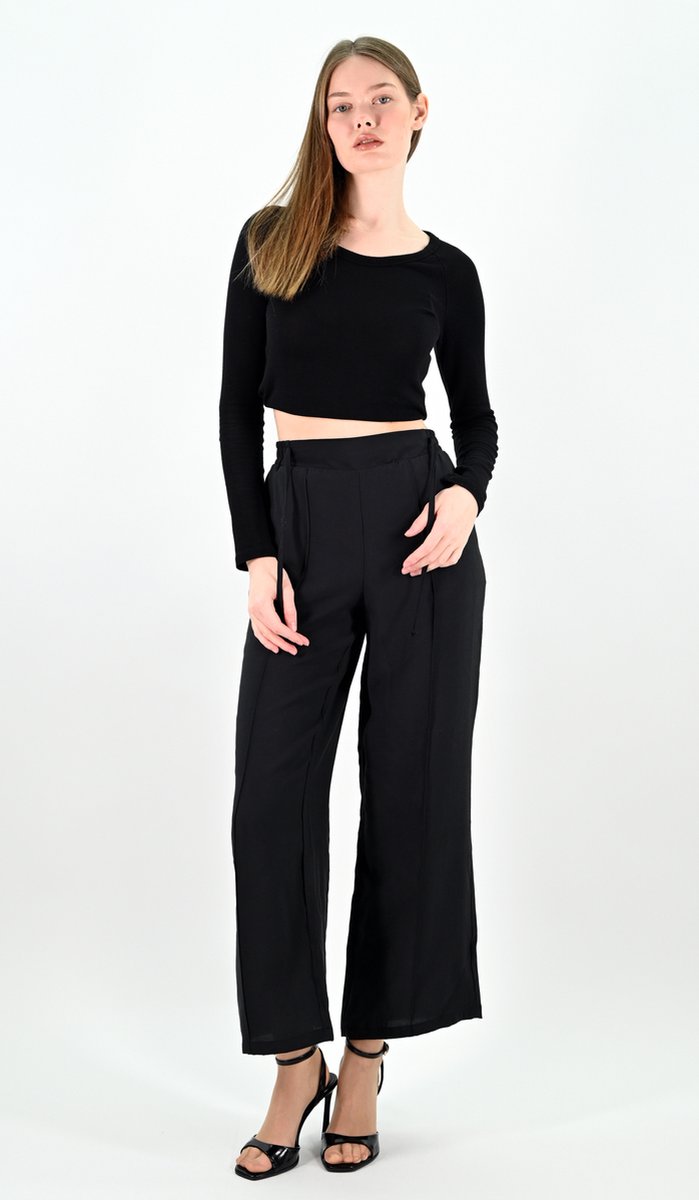 YesMooi - Wide Leg Culotte Broek - Zwart - 4XL (48) - Pantalon Dames Luchtige Broek