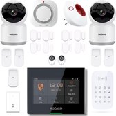 Hozard® Alarmsysteem A Plus | Bedieningspaneel | Draadloze Sirene - Smoke Detector | 2X HD Camera | Smart Home Beveiligingssysteem | Draadloos | Wifi & 4G | Touchscreen | Bel | Deur/Raam Sensoren | Beweging Sensoren