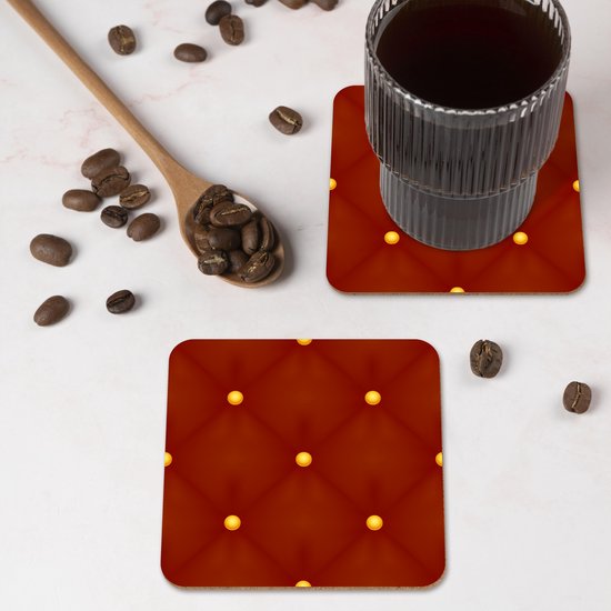 Sous-verres verres pour verres - Motifs - Noël - Or - Pois - 10x10 cm - Sous-verres en verre - 6 pièces - Décoration de table de Noël - Décoration de table de Noël - Décoration de table