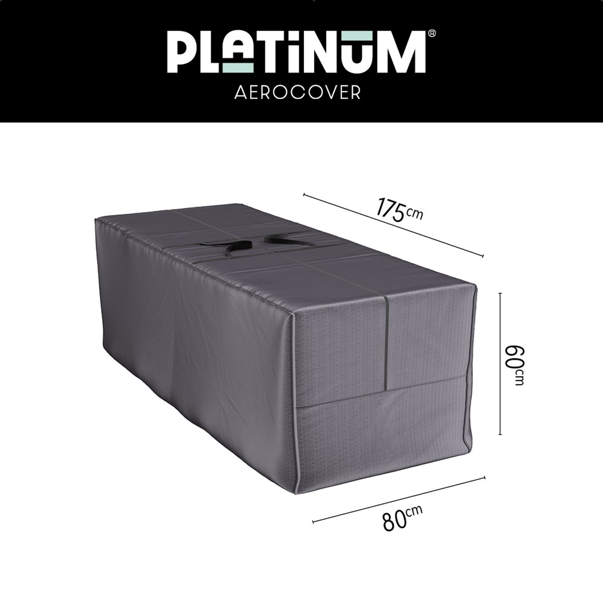 Platinum AeroCover - Tuinkussenhoes - 175x80xH60cm - Ademend - Hoge kleurechtheid Antraciet