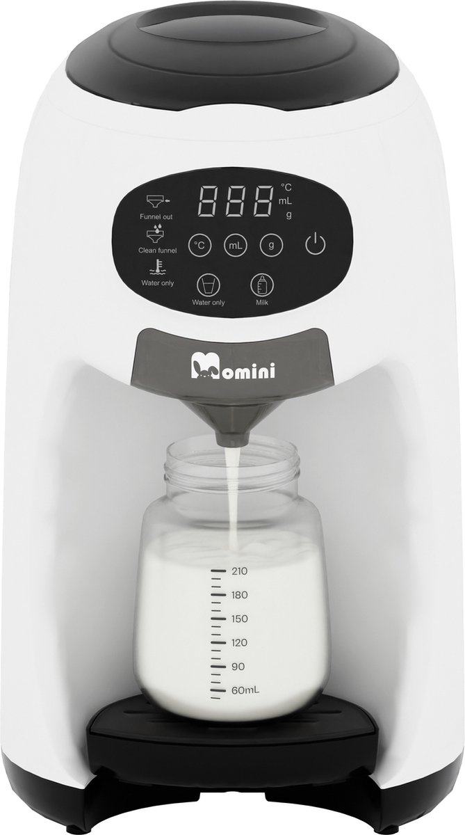 Goedkoopste Momini Milk Formula Elite Automatische Melkmaker - Temperatuurregeling - Zelfreinigend - LED Display - 1.3L Watertank - Wit
