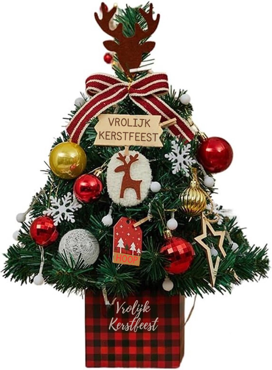 Mini-Kerstboom Magie: Kunstkerstboom Voor Betoverende Tafeldecoratie (50 Cm)