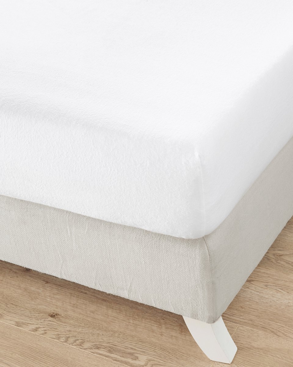 Mistral Home - MATRASBESCHERMER - molton - 180 x 200 x 27 cm - lits-jumeaux - effen kleur - wit