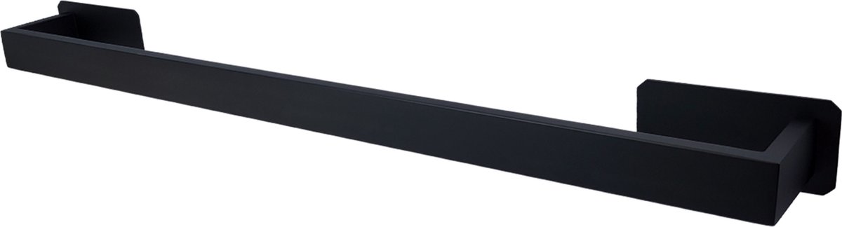 Sanics® Manta Handdoekrek Zonder Boren Zwart 60 CM - Handdoekhouder - Handdoekenrek Badkamer of Keuken - Handdoekstang Zelfklevend - Handdoekhouders RVS