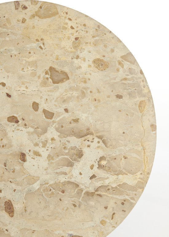 Light & Living Table d'Appoint Ronde Zeca - Marbre - Set de 2 pièces