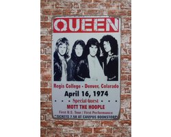 Wandbord - Queen Denver Colorado - Metalen wandbord - Mancave - Mancave decoratie - Retro - Metalen borden - Metal sign - Bar decoratie - Tekst bord - Wandborden – Bar - Wand Decoratie - Metalen b