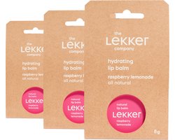 The Lekker Company lippenbalsem raspberry lemonade - 3 stuks