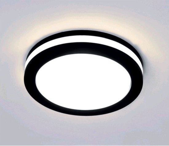 SCARLET - Plafonnier LED - Cuisine/Salle de bain/Extérieur - Rond - 30w - Blanc froid 6400K - 2700 Lumen - IP65 - Zwart