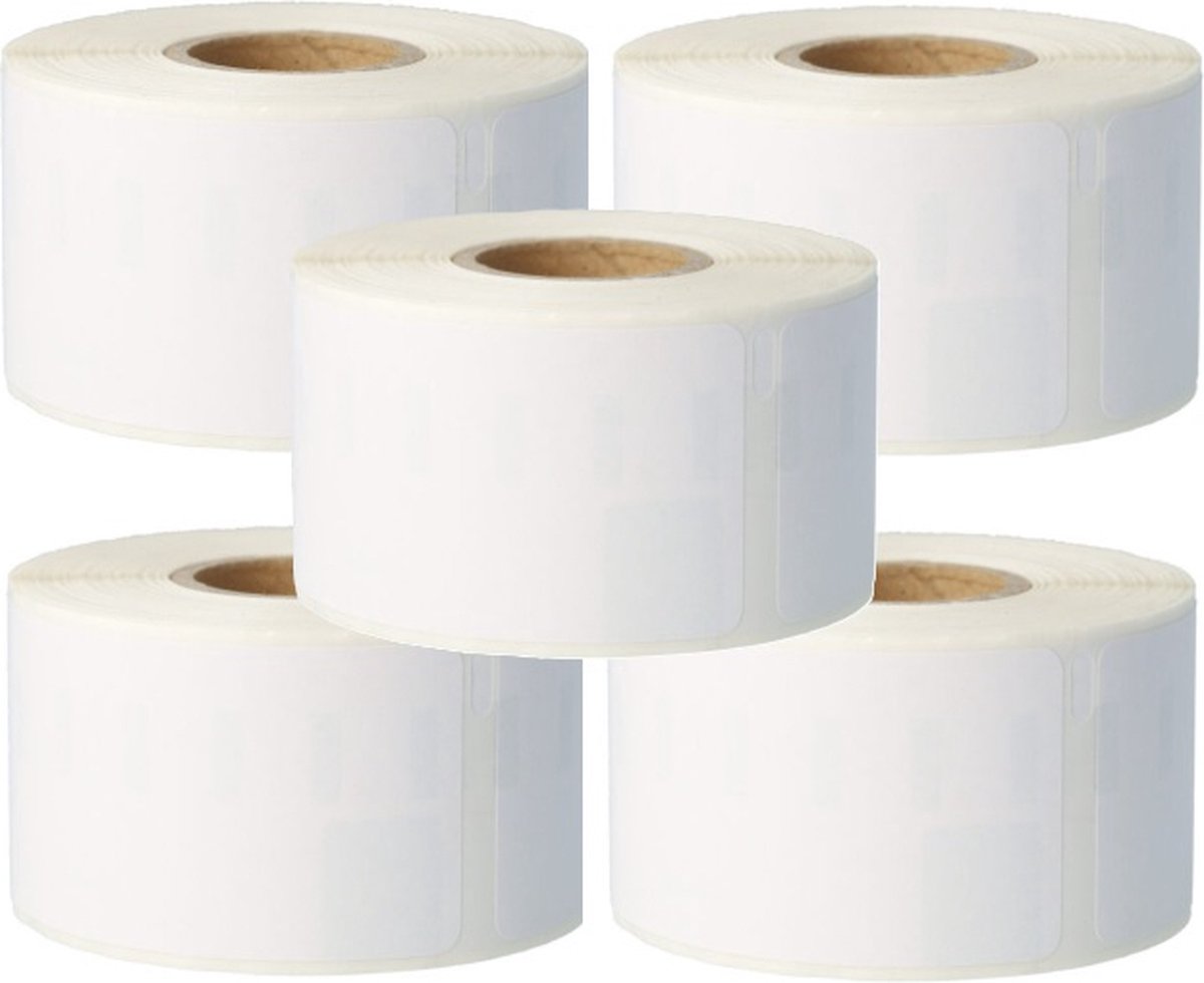Label Tape Geschikt voor Dymo 99012 | 89 mm x 36 mm | S0722400 - Wit - 260 etiketten per Rol - 5 stuks - Geschikt voor: Dymo LabelWriter 310, 320, 330, 400, 450 en 4XL series