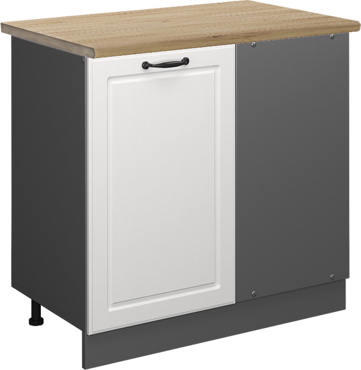 Vicco R-Line Hoekkast – 86 cm, WB Eik Wit Landhuis Wit landelijk/Antraciet