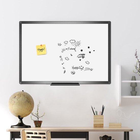 Bi-Office Whiteboard van glas, droog afwisbaar, niet magnetisch, kleur rood, 60 x 45 cm