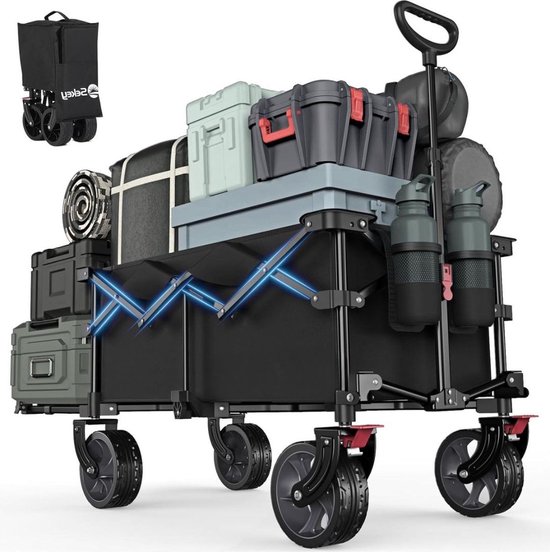 Sekey XXL Folding Hand Cart with Fold-Out Tailgate 135L