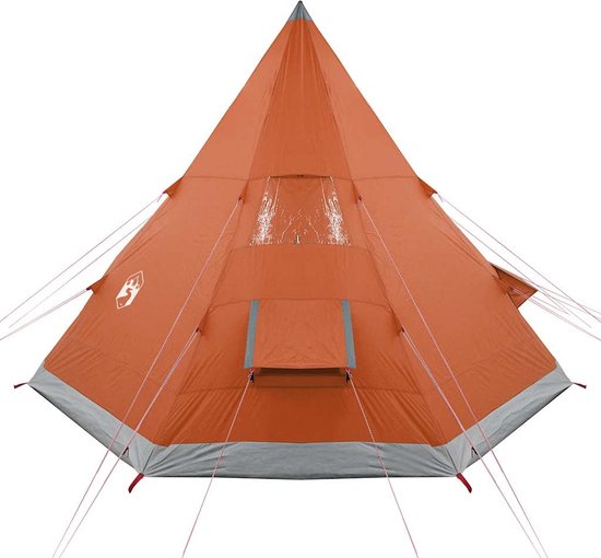 vidaXL Tipitent - 4-persoons - Waterdicht - Oranje Tent - Familietent - Tipi Tent - Campingtent - Outdoor Tent van Vidaxl — afbeelding 5