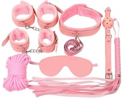 Bdsm Extreme - Bdsm Set - Bdsm Masker- Bdsm Halsband - Roze - Mondbal