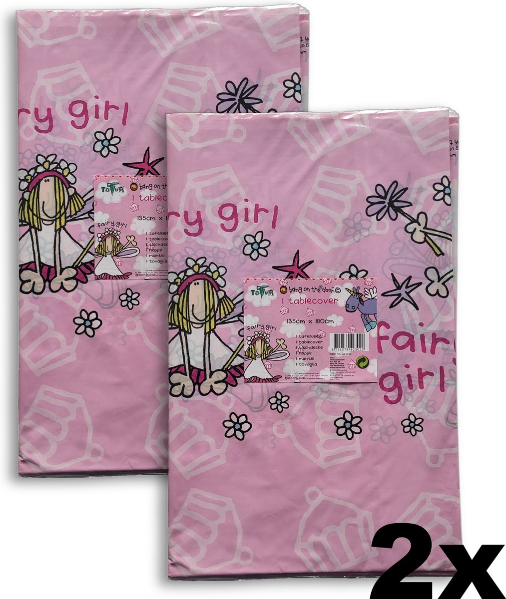Prinses Tafelkleed - Fairy Girl - 135 cm x 180 cm - 2 stuks