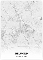 Helmond plattegrond - A4 poster - Tekening stijl