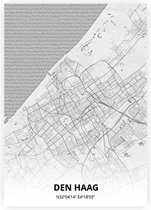 Den Haag plattegrond - A3 poster - Tekening stijl
