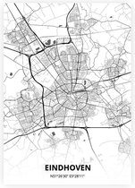 Eindhoven plattegrond - A3 poster - Zwart witte stijl