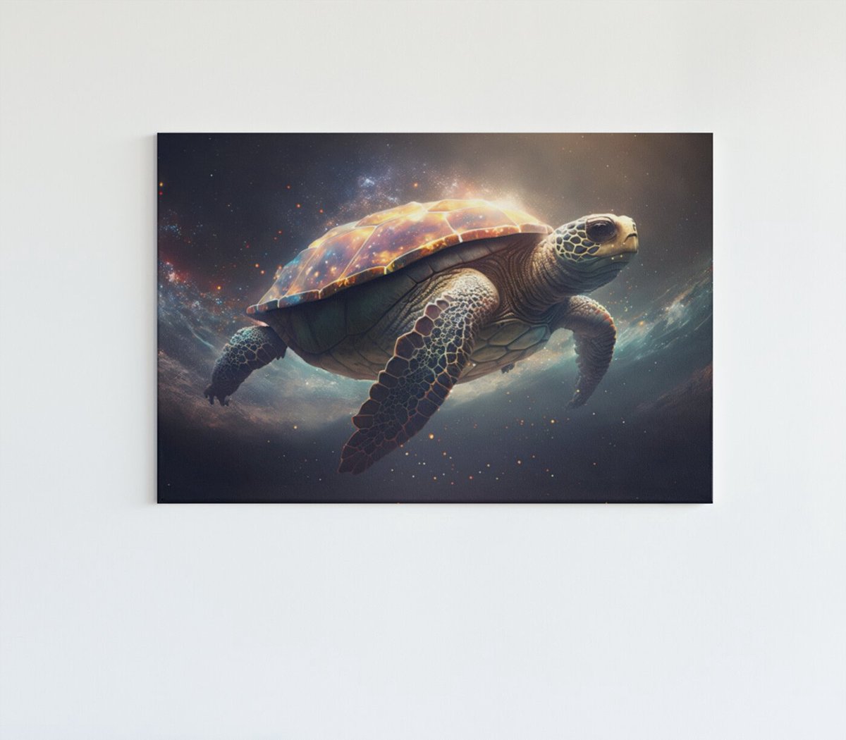 Trendex Global Canvas Schilderij - Zeeschildpad - 90x60x2 cm Bruin