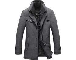 Warme wollen jas voor heren, opstaande kraag, winterjas, korte jas, winter, business, vrije tijd