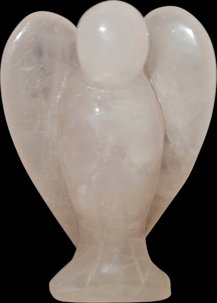 Edelstenen Engel Rozenkwarts 5 cm staand(staat stabiel)