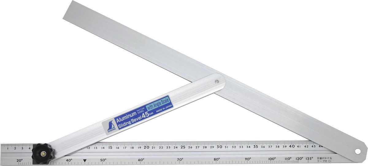Shinwa timmermanshaak 45 cm (62661), hoekmeter, schuifmaat - Made in Japan