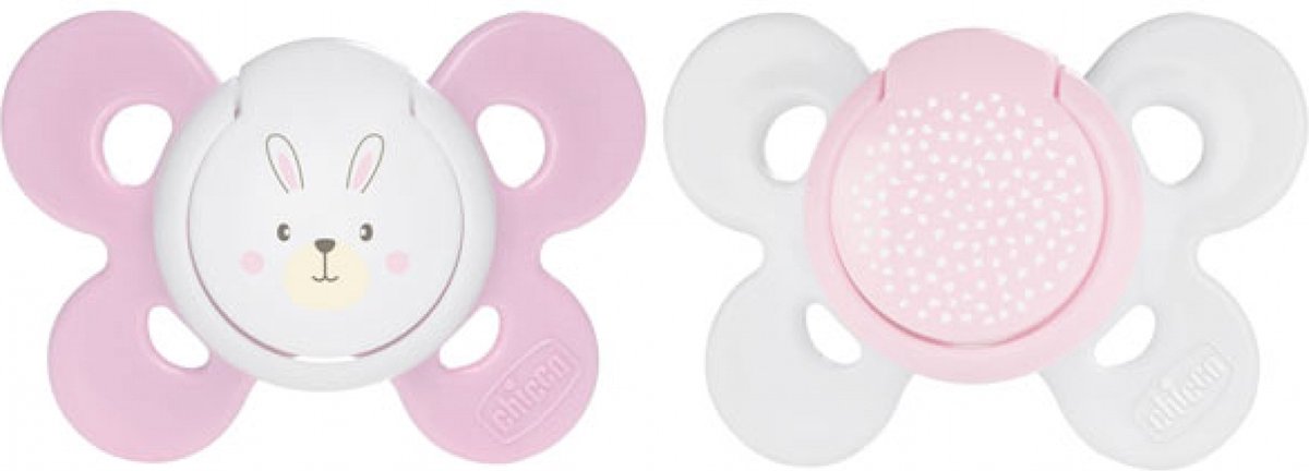 Goedkoopste Chicco Physio Comfort 2 Silicone Fopspenen 0-6 Maanden (Modellen Roze konijn en roze plumetis