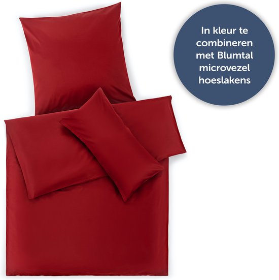 Housse de couette Blumtal Evolon® avec Kussensloop - Anti-allergique - Anti-acariens - 190 x 200 cm - 2 Taies d'oreiller 40 x 70 cm - Rouge foncé