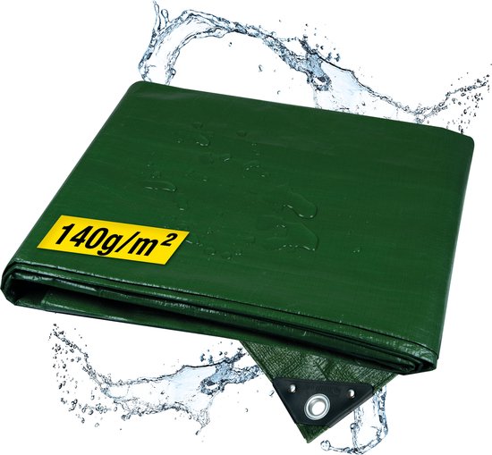 Bâche Horizont 2x3m - Imperméable, résistante aux UV, 140 g/m² - Protection contre les intempéries et le vent - Vert