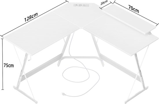 Ergonomisch L-vormig Gaming-bureau 155 x 110 cm - Grote pc-gaming-tafel