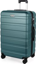 TAN.TOMI Reiskoffer Groot 95L – 76x49x30 cm – Harde Koffer met Cijferslot – Lichtgewicht Trolley met 4 Spinner Wielen – Ruime Ruimbagage - Licht donkergroen