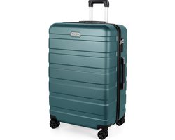 TAN.TOMI Reiskoffer Groot 95L - 76 × 49 × 30 cm - Harde Koffer met Cijferslot - Lichtgewicht Trolley met 4 Spinner Wielen - Ruime Ruimbagage - Licht donkergroen